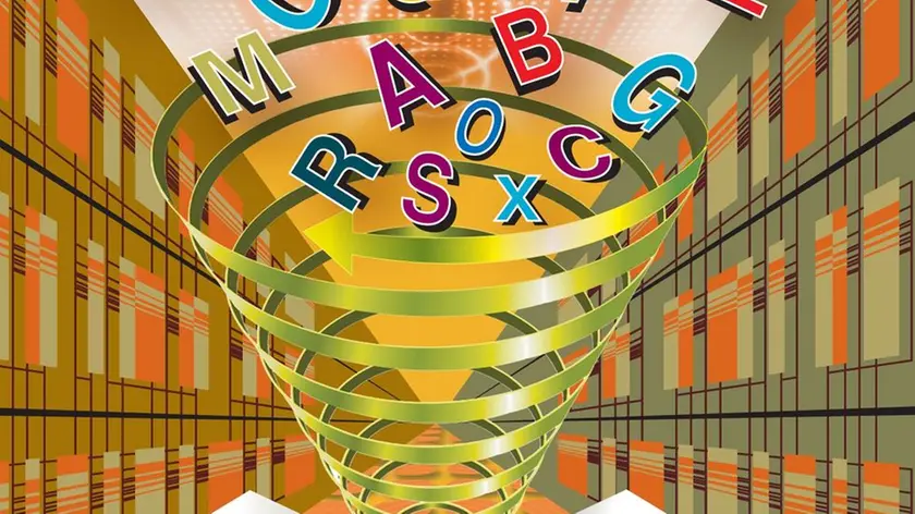 A dictionary with a whirlwind of words --- Image by © Lola & Bek/ImageZoo/Corbis
