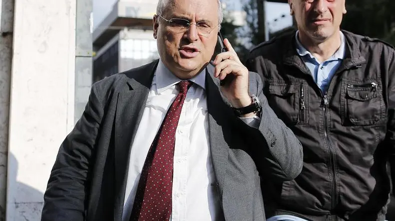 Claudio Lotito, the chairman of Serie A Lazio and Serie B Salernitana, arrives at Italian Soccer Federation headquarter in Rome, 10 June 2015. Lotito is suspected of intimidating many officials clubs when it came to votes on decisions in order to gain greater power within national soccer federation (FIGC), the Serie A league and lower leagues, ANSA/RICCARDO ANTIMIANI