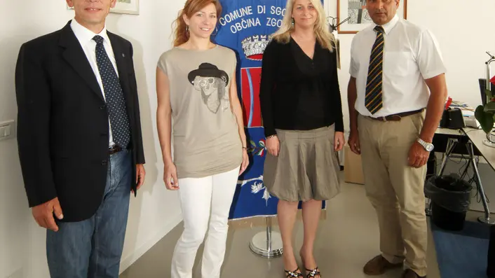 Lasorte Trieste 10/06/14 - Sgonico, Nuova Giunta Comunale, da sin. Rado Milič (Vicesindaco), Katrin Štoka, Monica Hrovatin (Sindaco), Mirko Sardoč