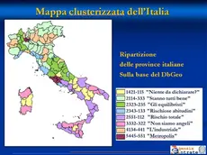 La mappa dell'Italia con la ripartizione delle provincie in base al rischio evasione da parte della Agenzia delle entrate. Roma, 5 aprile 2014. ANSA/ US +++ NO SALES - EDITORIAL USE ONLY +++