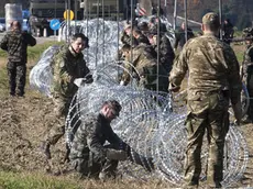 SLOVENIAN ARMY SET UP BARBED WIRE FENCES ON THE SLOVENIAN-CROATIAN BORDER CROSSING IN RESPONSE TO THE MIGRANT CRISIS SLOVENIAN ARMY SET UP BARBED WIRE FENCES ON SLOVENIAN-CROATIAN BORDER, 11 NOV 2015 SLOVENIAN, ARMY, SET, UP, BARBED, WIRE, FENCES, CROATIAN, BORDER, 11, NOV, 2015, CROSSING, RESPONSE, MIGRANT, CRISIS, NOT-PERSONALITY, 33291661