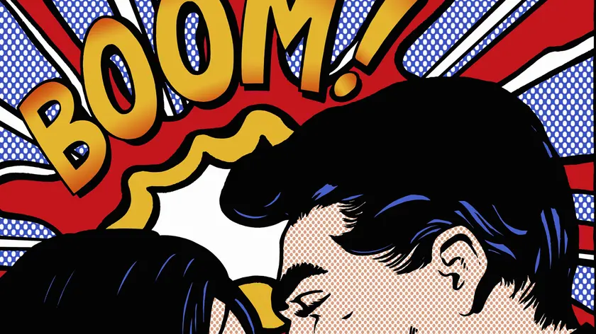 Boom explosion as couple kiss