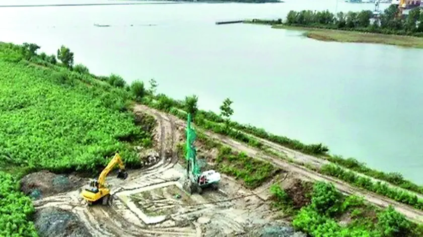 La cassa di colmata in zona Lisert dove sorgerà il “contenitore” dei sedimenti