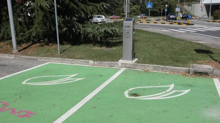 Bumbaca Gorizia 20.09.2018 Colonnina ricarica auto elettriche © Fotografia di Pierluigi Bumbaca