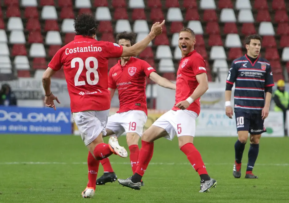 Lasorte Trieste 28/04/19 - Serie C, Triestina - Teramo, Esultanza Costantino