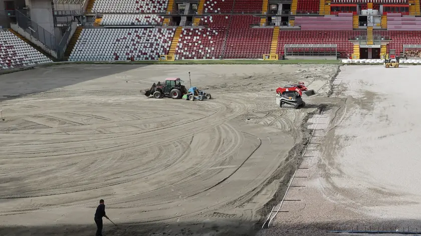 I lavori allo stadio Rocco (Lasorte)