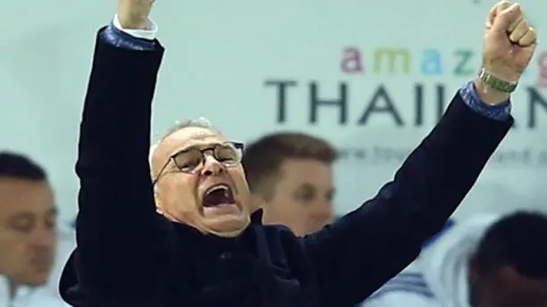 Leicester City's Claudio Ranieri celebrates victory at the final whistle during the English Premier League soccer match between Leicester City and Chelsea at King Power Stadium in Leicester, Britain, 14 December 2015. ANSA/TIM KEETON EDITORIAL USE ONLY. No use with unauthorized audio, video, data, fixture lists, club/league logos or 'live' services. Online in-match use limited to 75 images, no video emulation. No use in betting, games or single club/league/player publications
