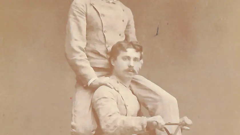 Le prime biciclette in legno, 1878. Archivio Società Ginnastica Triestina