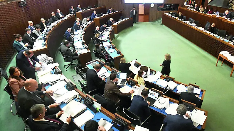 L’aula del Consiglio regionale durante i lavori di giovedì