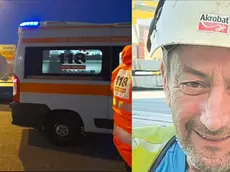 A destra la vittima Paolo Borselli. A sinistra i soccorsi (Foto Lasorte / Silvano)