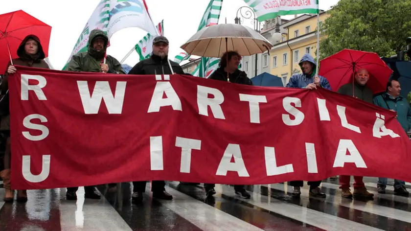 Una protesta alla Wärtsilä