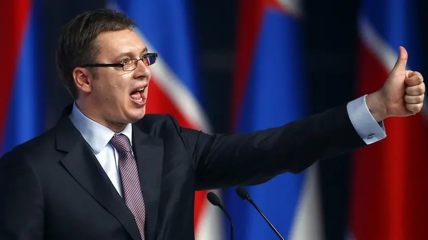 Il primo ministro serbo incaricato Aleksandar Vucic