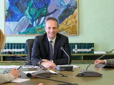 Il vicepresidente del Consiglio regionale Francesco Russo durante la conferenza stampa Foto Silvano