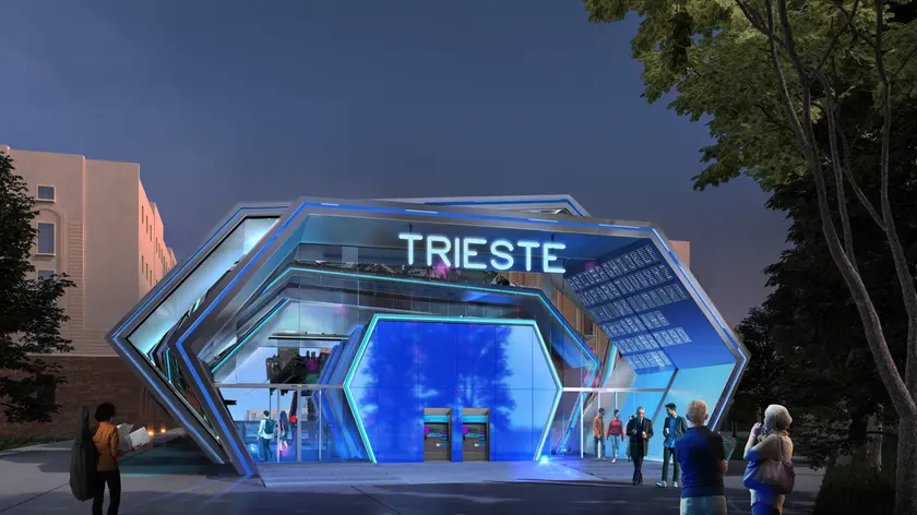Il rendering della stazione Fuksas della cabinovia