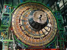 Per la prima volta è stata "avvistata" la particella di Dio, ossia il bosone di Higgs, grazie al quale esiste la massa. I primi dati sono stati presentati oggi a Ginevra, in un affollatissimo seminario organizzato al Cern, dai coordinatori degli esperimenti Atlas e Cms, gli italiani Fabiola Gianotti e Guido Tonelli..ANSA/ US-CERN- EDITORIAL USE ONLY