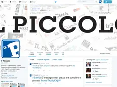 La pagina Twitter del Piccolo, che ha appena raggiunto quota 12mila follower