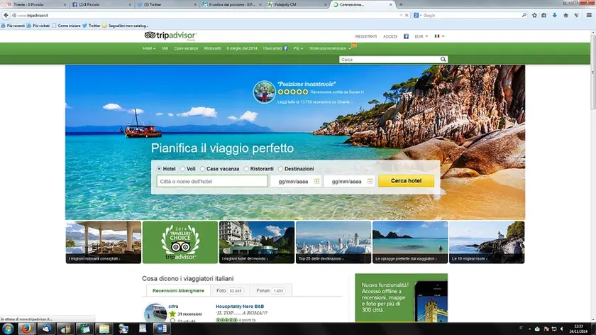 Il popolare sito di viaggi Tripadvisor