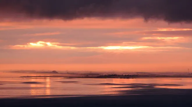 Lasorte Trieste 11/02/14 - Tramonto Laguna di Grado, Foto dalla Costiera