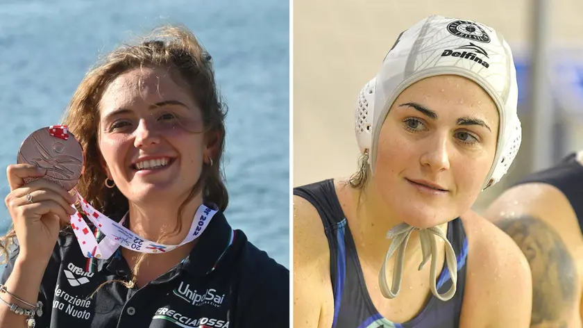 Lucrezia Cergol a sinistra con il bronzo vinto a Spalato negli Europei 2022, a destra Sara Cordovani