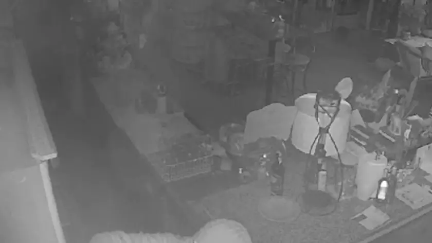 Il ladro ripreso dalla telecamera