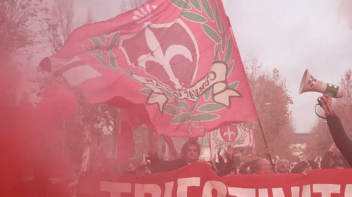 Lasorte Trieste 29/11/15 - Via Valmaura, Corteo Ultras Triestina