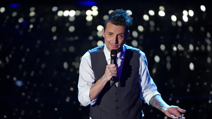 11/02/2015 Sanremo. 65 Festival della Canzone Italiana. Nella foto il comico Angelo Pintus