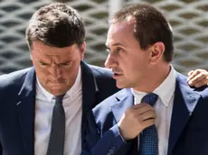 12/07/17 Roma, Matteo Renzi presenta il suo libro Avanti, perchÃ© l'Italia non si ferma. Nella foto Matteo Renzi e Ettore Rosato