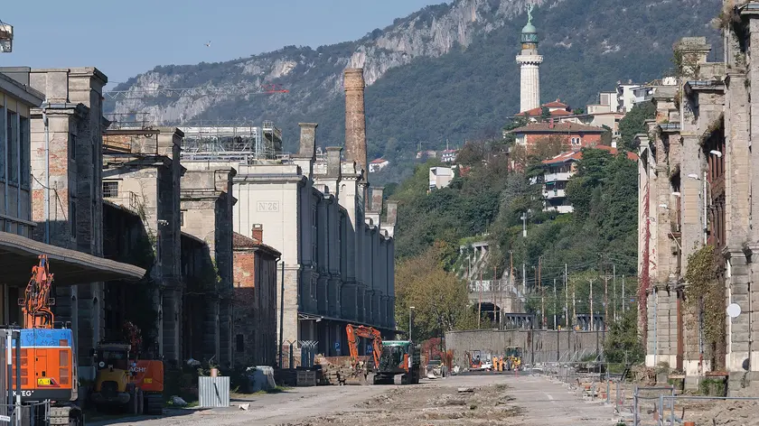 I lavori in corso sul viale monumentale (foto Massimo Silvano)