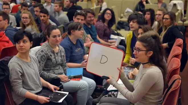 Foto Bruni 02.04.14 Università Trieste:gara a quiz degli studenti delle superiori