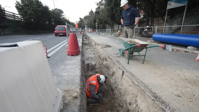 Lasorte Trieste 21/03/14 - Viale Miramare, Scavo AcegasAps, Antica Strada