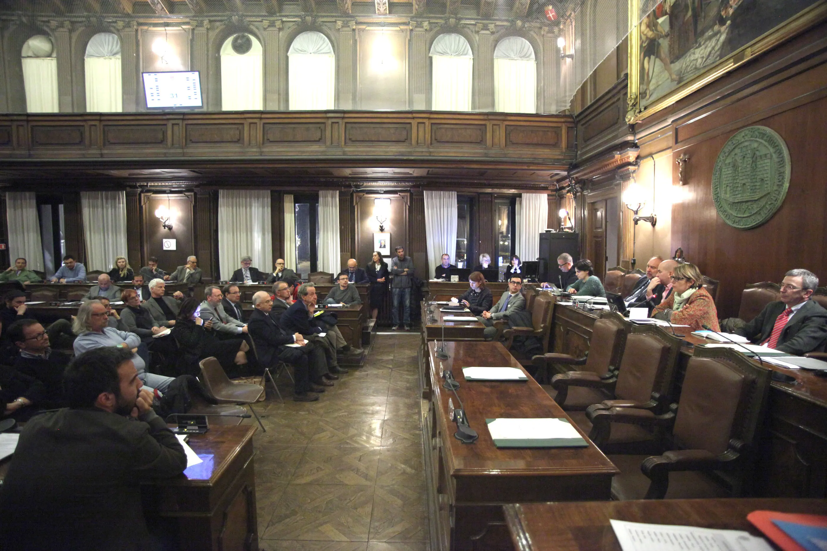 Un momento dell'audizione dell'assessore Telesca in Consiglio comunale (foto Lasorte)