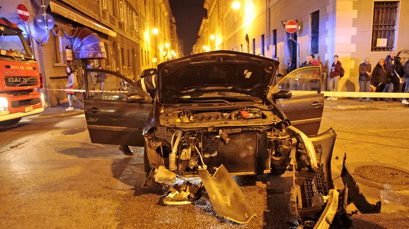 Silvano Trieste 01/11/2017 Incidente auto moto in via Cadorna angolo via Venezian
