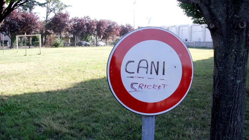 Lo spazio riservato al gioco del cricket in via Portosega vicino al giardino per i cani (Bonaventura)