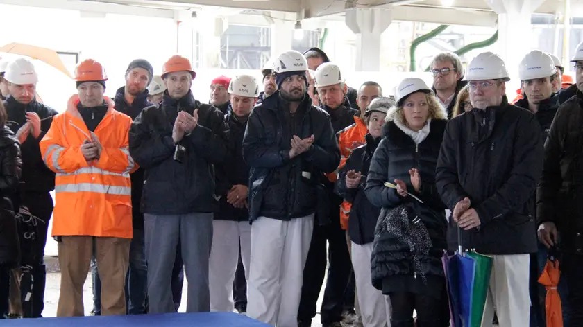 Una cerimonia Fincantieri a Monfalcone