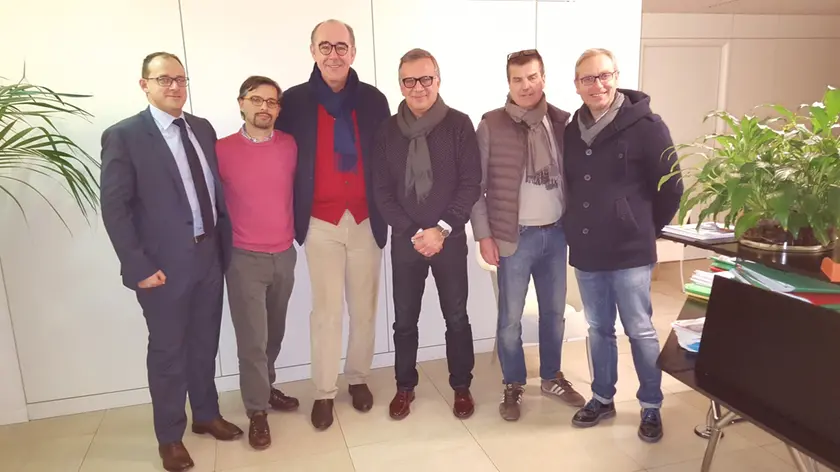 Mario Ghiacci e Giovanni Marzini con gli esponenti del Cda