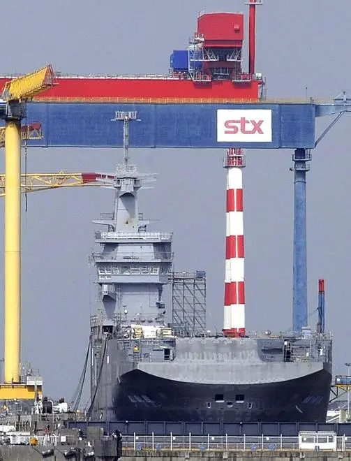 Il cantiere Stx a Saint-Nazaire. ANSA/FRANCK DUBRAY FRANCE OUT