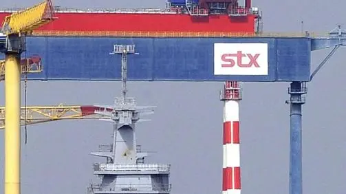 Il cantiere Stx a Saint-Nazaire. ANSA/FRANCK DUBRAY FRANCE OUT