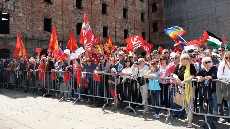 Foto BRUNI 25.04.2018 Risiera 25 aprile-contestato Dipiazza--il rabbino ela comunità abbandonano la cerimonia