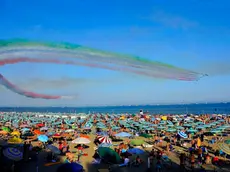 Lignano 18 Agosto 2013. Aie Show con le Frecce Tricolori.Telefoto Copyright Petrussi Foto Press / Diego Petrussi