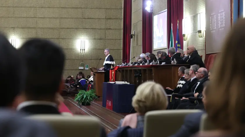 Un momento della cerimonia all'Università (Fotoservizio di Andrea Lasote)