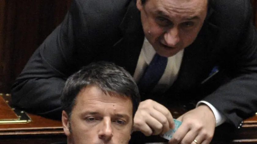 Ettore Rosato insieme a Matteo Renzi in Parlamento