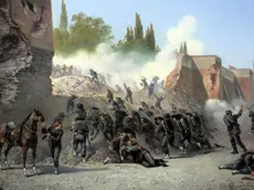 “La breccia di Porta Pia” in un dipinto di Carel Max Quaedvlieg. Era il 20 settembre 1870 (Archivio Agf)