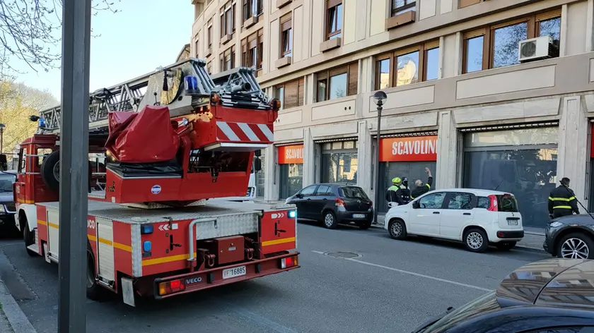 L'intervento dei vigili del fuoco a Gorizia