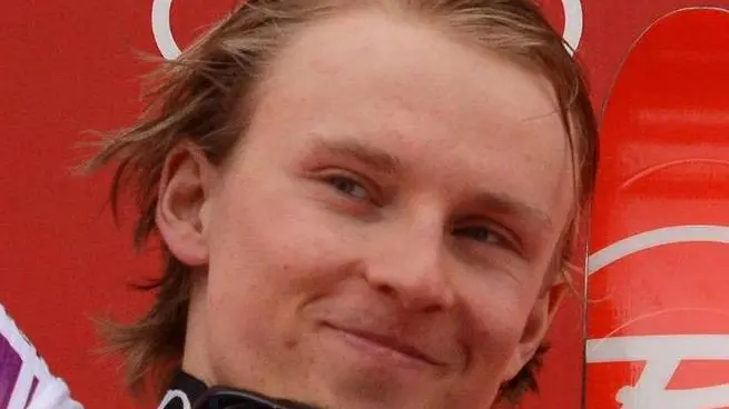 epa04673113 Henrik Kristoffersen of Norway reacts on the podium after winning the men's Giant Slalom race at the Alpine Skiing World Cup in Meribel, France, 21 March 2015. EPA/PATRICK SEEGER
