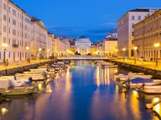 23 Feb 2014, Trieste, Italy --- Canal Grande and Sant' Antonio Church in the background, Trieste, Friuli Venezia Giulia, Italy, Italia, Europe --- Image by © Andrea Pavan/PhotoFVG/Corbis