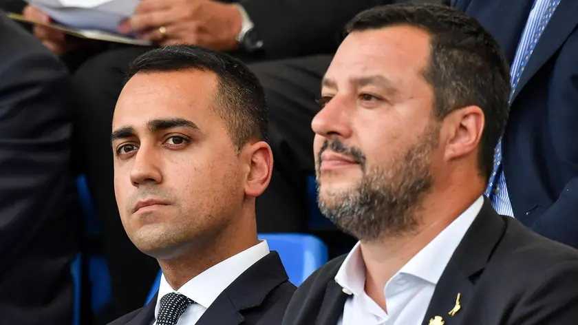 Luigi Di Maio e Matteo Salvini in un'immagine ripresa a Roma, 8 luglio 2019..ANSA/ALESSANDRO DI MEO