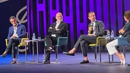 Da sinistra Attilio Fontana, Stefano Bonaccini e Massimiliano Fedriga al Meeting di Rimini