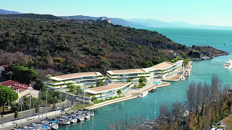 Il rendering del progetto dedicato all’ingresso del Villaggio del Pescatore e verso l’area dei dinosauri