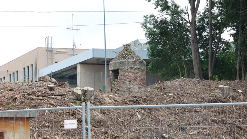 L'area in cui è riemersa la torretta di difesa con il bunker