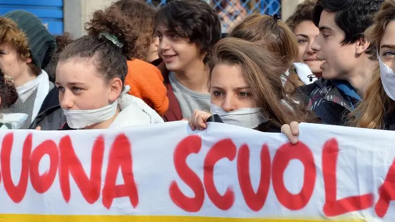Una protesta degli studenti contro la Buona scuola